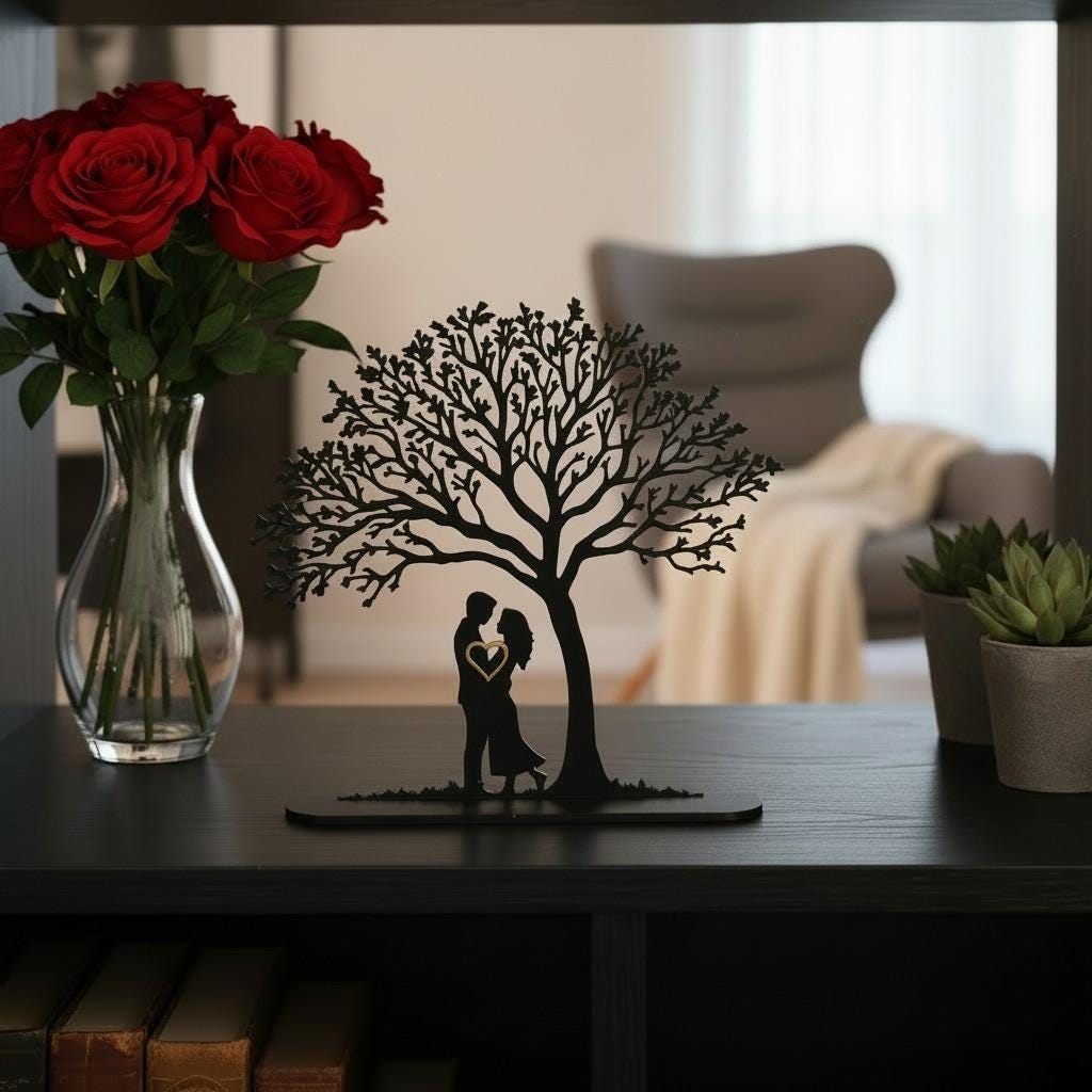 Couple Under Tree Sculpture