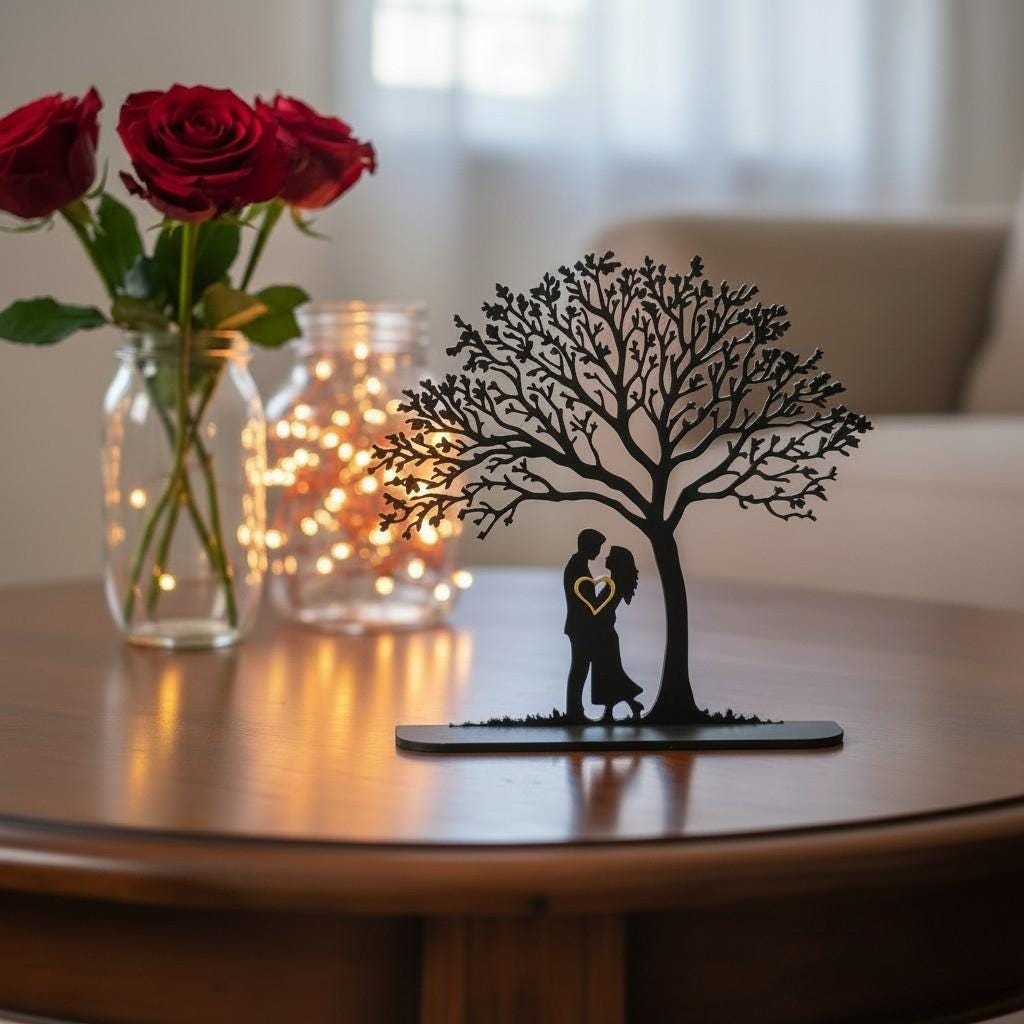 Couple Under Tree Sculpture
