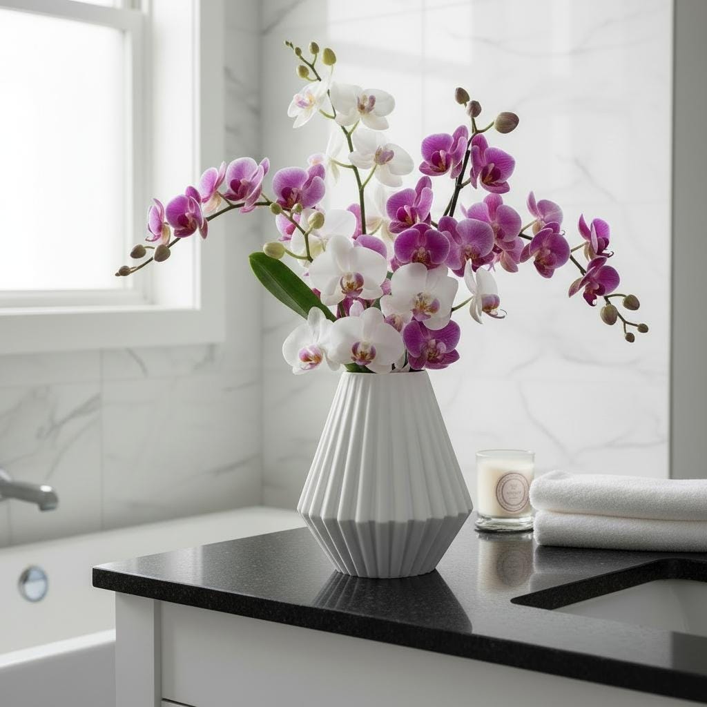 Geometric Ribbed Vase