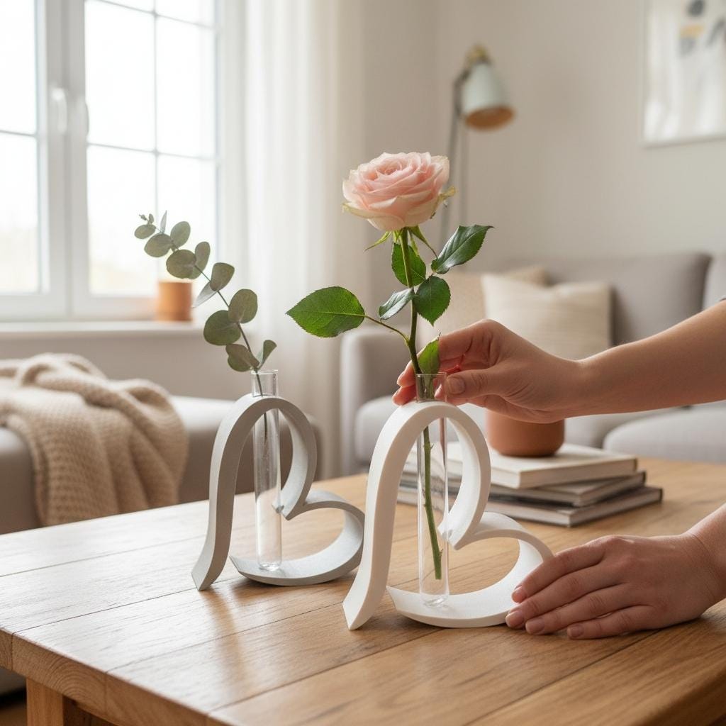 Heart Shaped Test Tube Vase