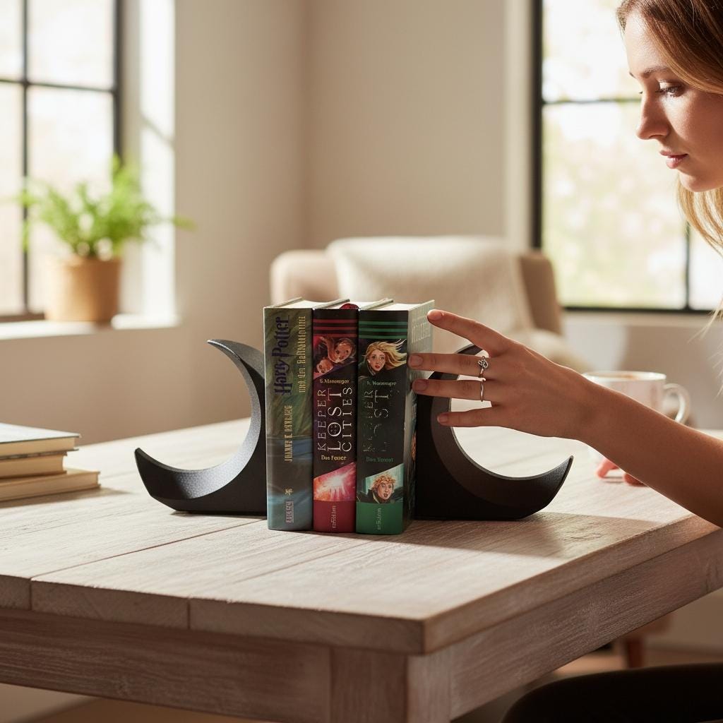 Crescent Moon Bookends