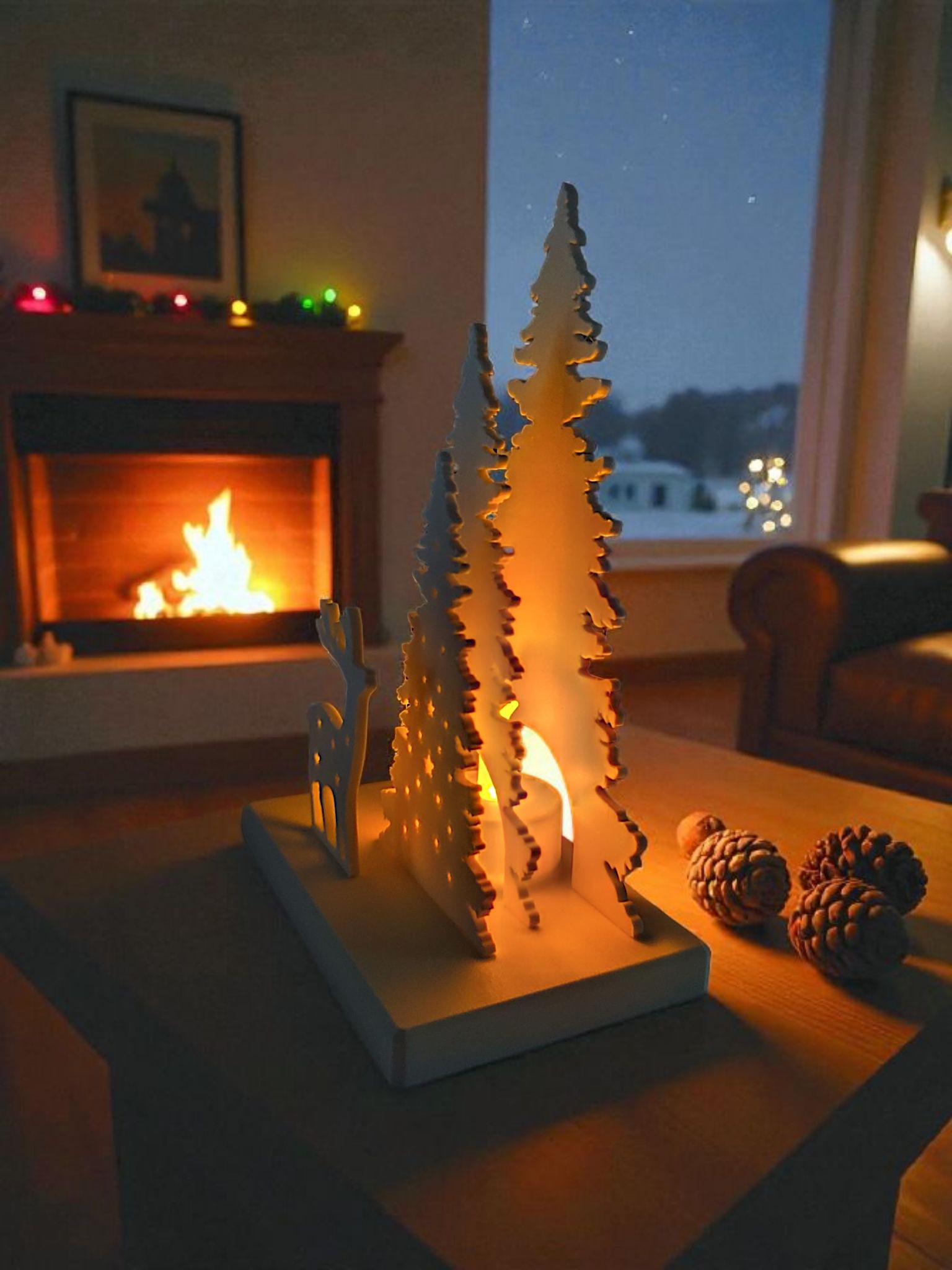 Illuminated Christmas Scene Decor