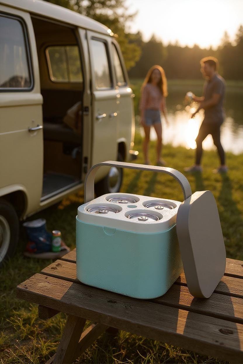 Portable 4-Can Cooler Carrier