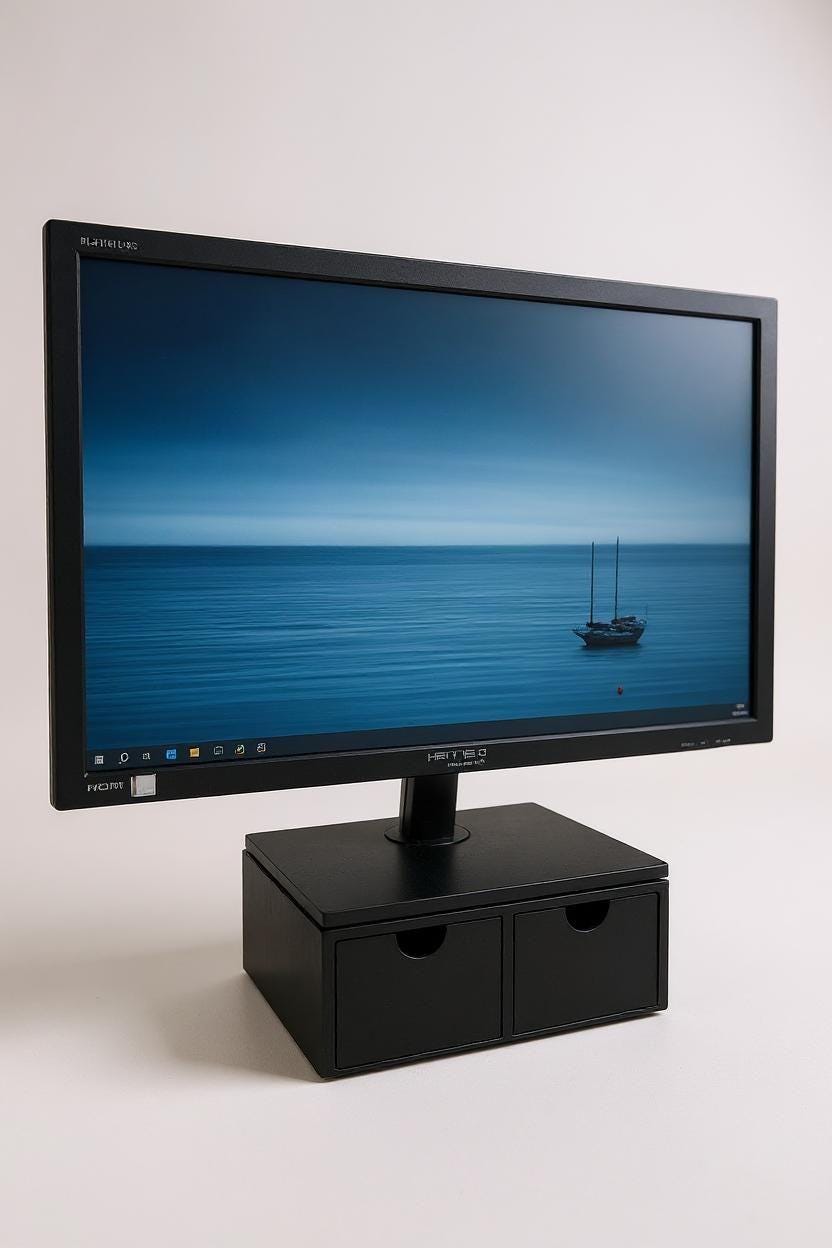 Minimalist Monitor Riser with Drawers