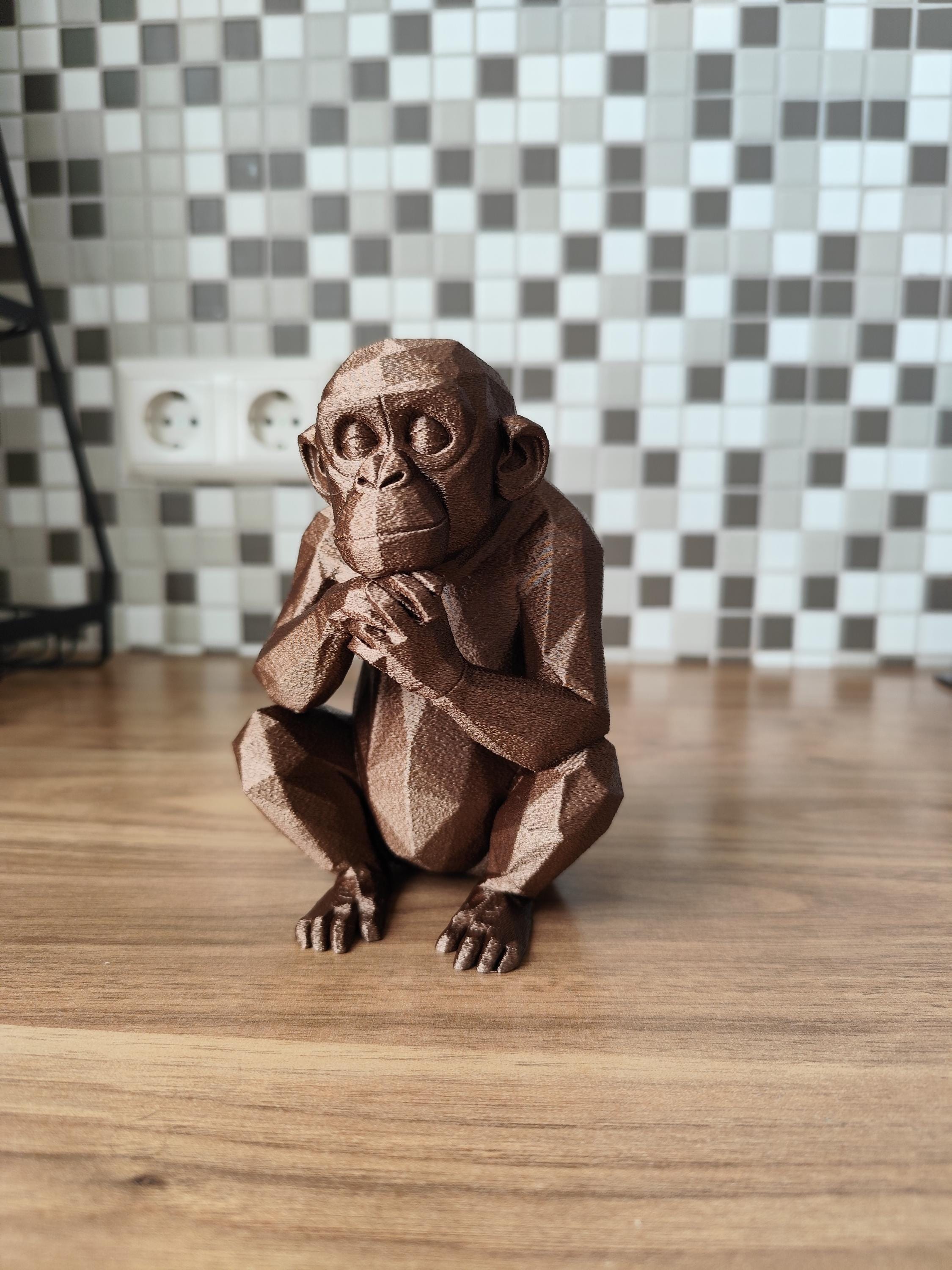 Low Poly Chimpanzee Sculpture