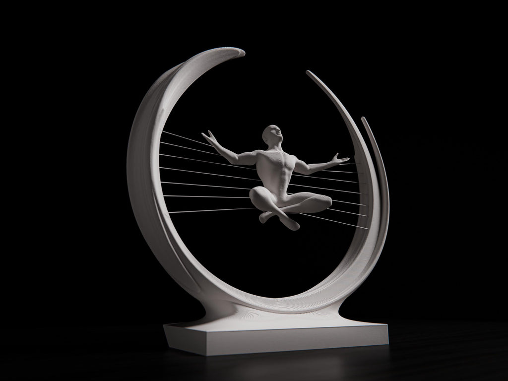 3D Printed Sitting Man Sculpture