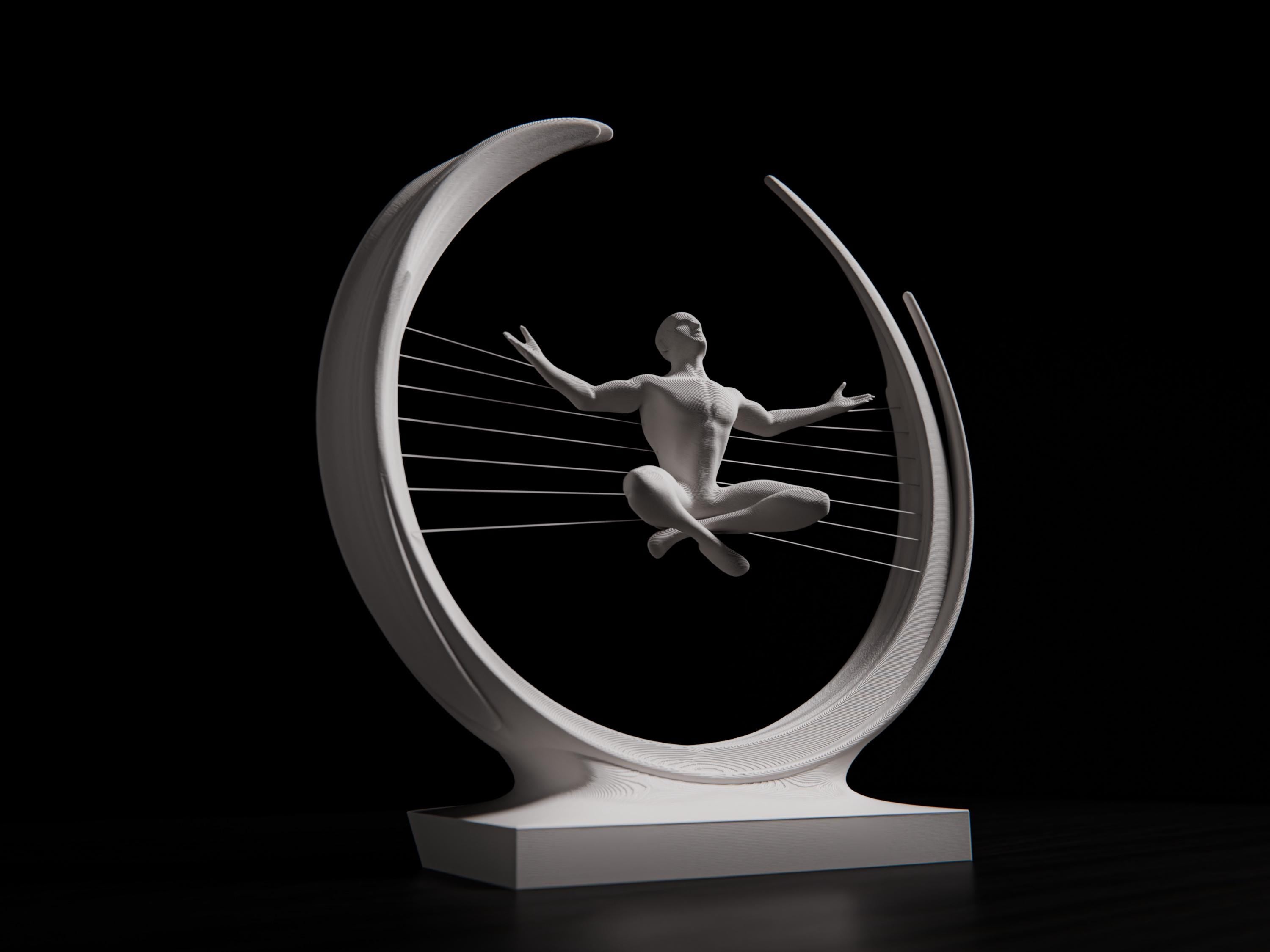 3D Printed Sitting Man Sculpture