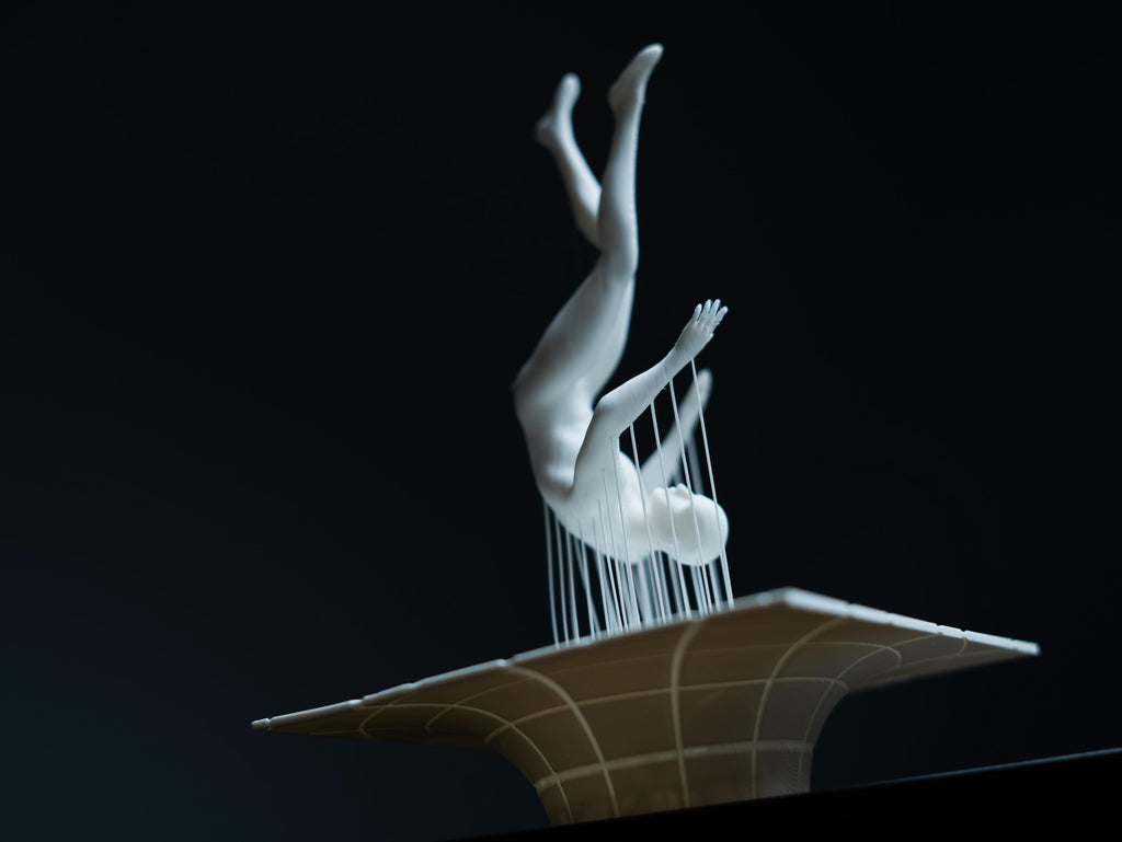 Falling Man String Art Sculpture