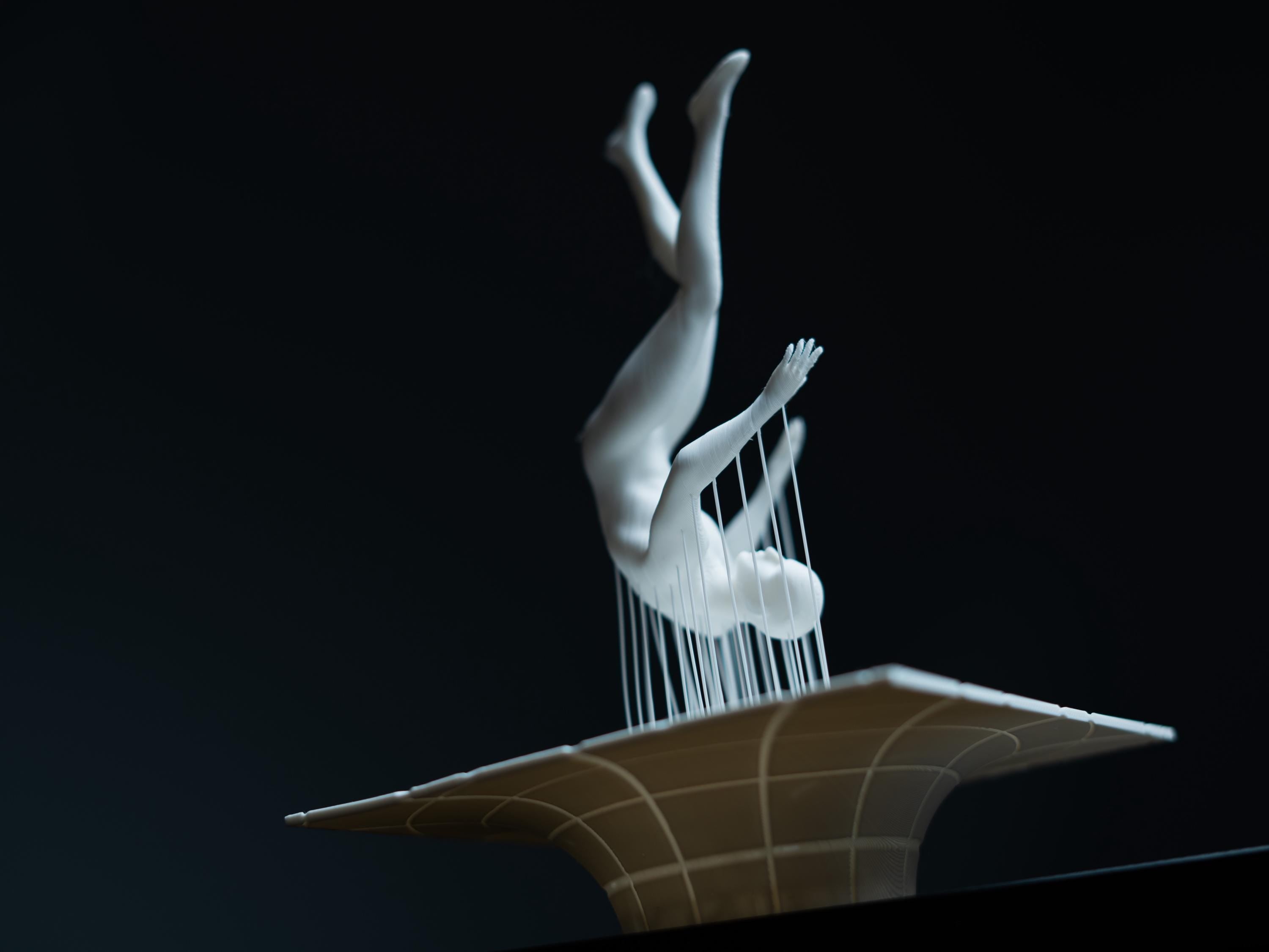 Falling Man String Art Sculpture