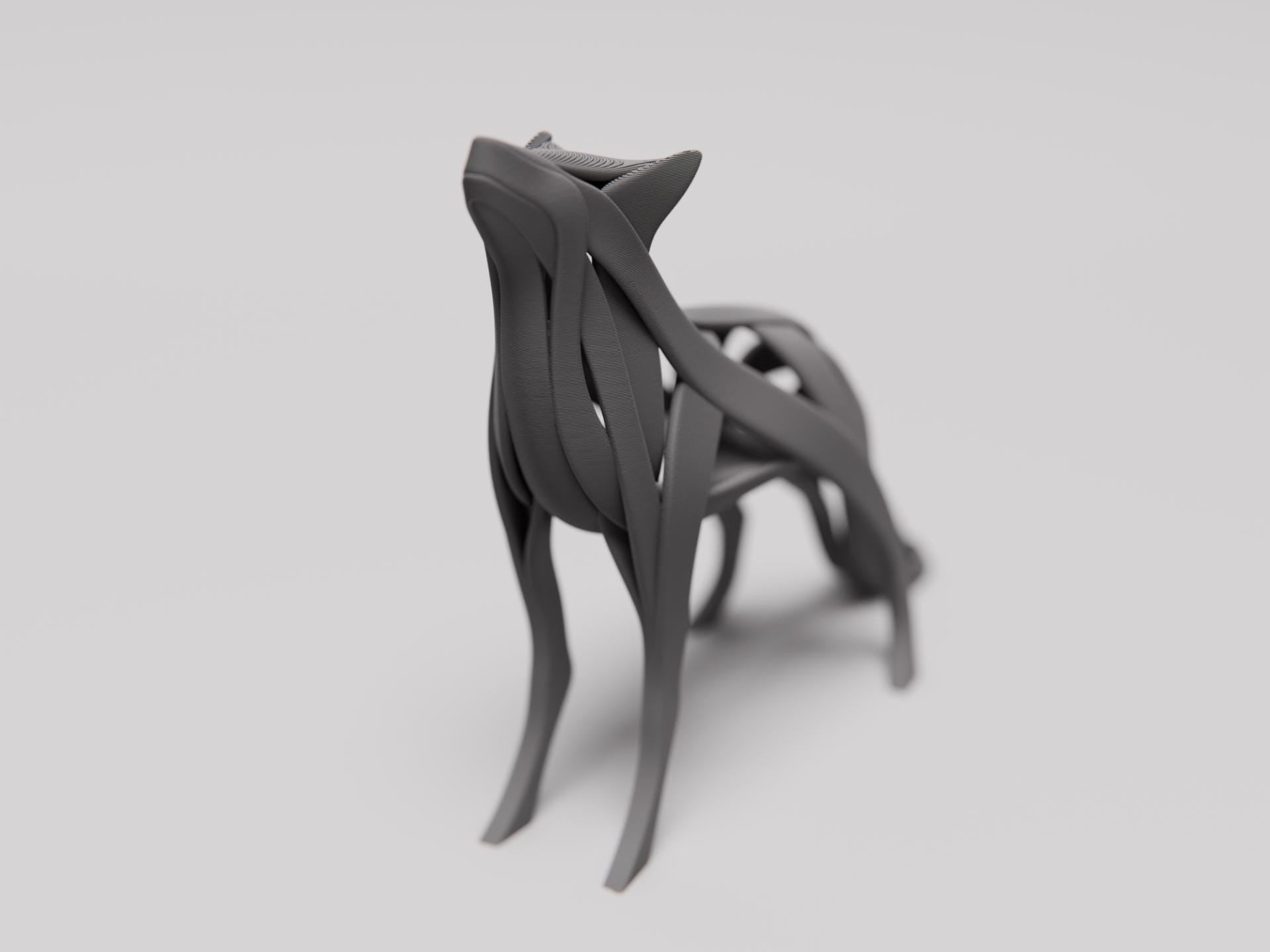 Modern Wolf Sculpture