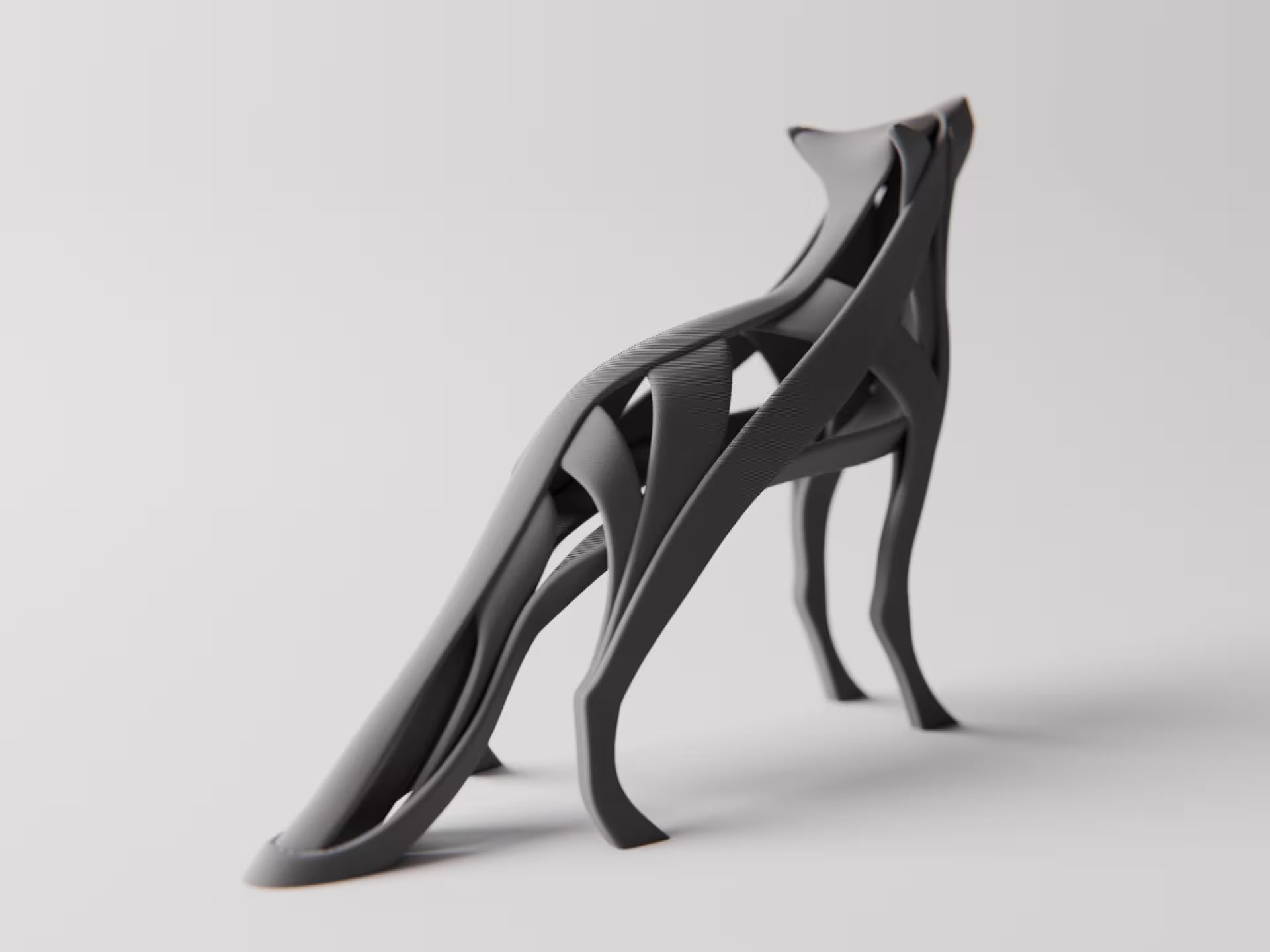 Modern Wolf Sculpture