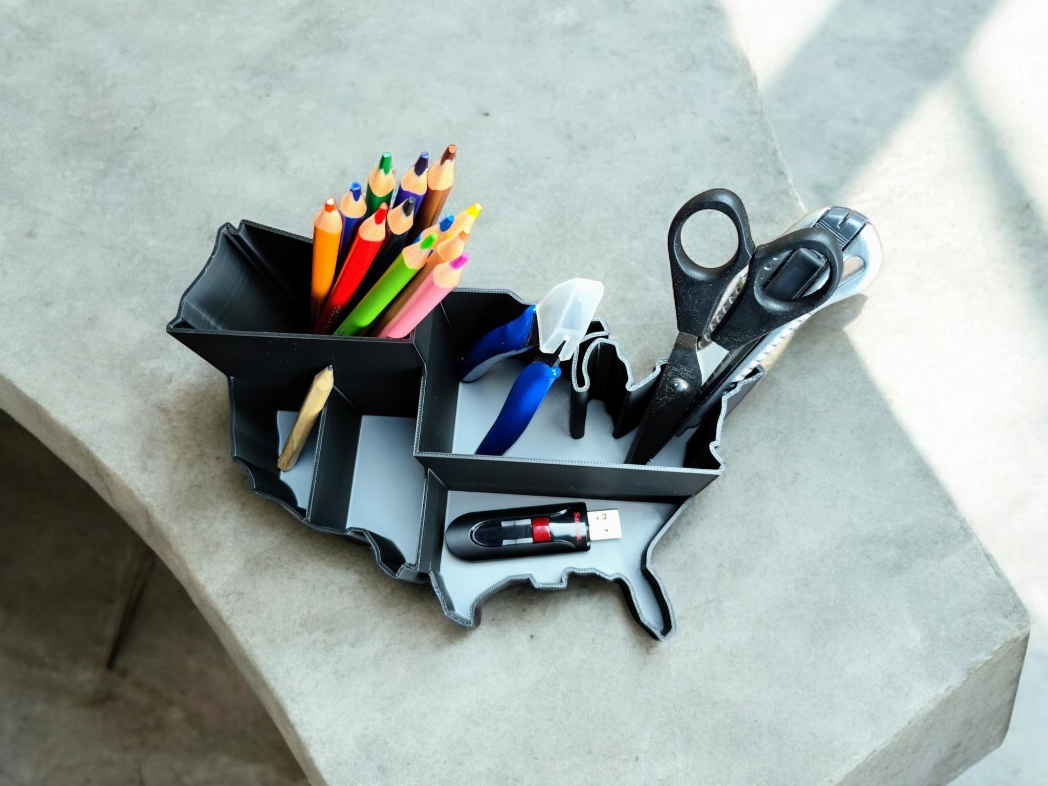 USA map Desk Organizer