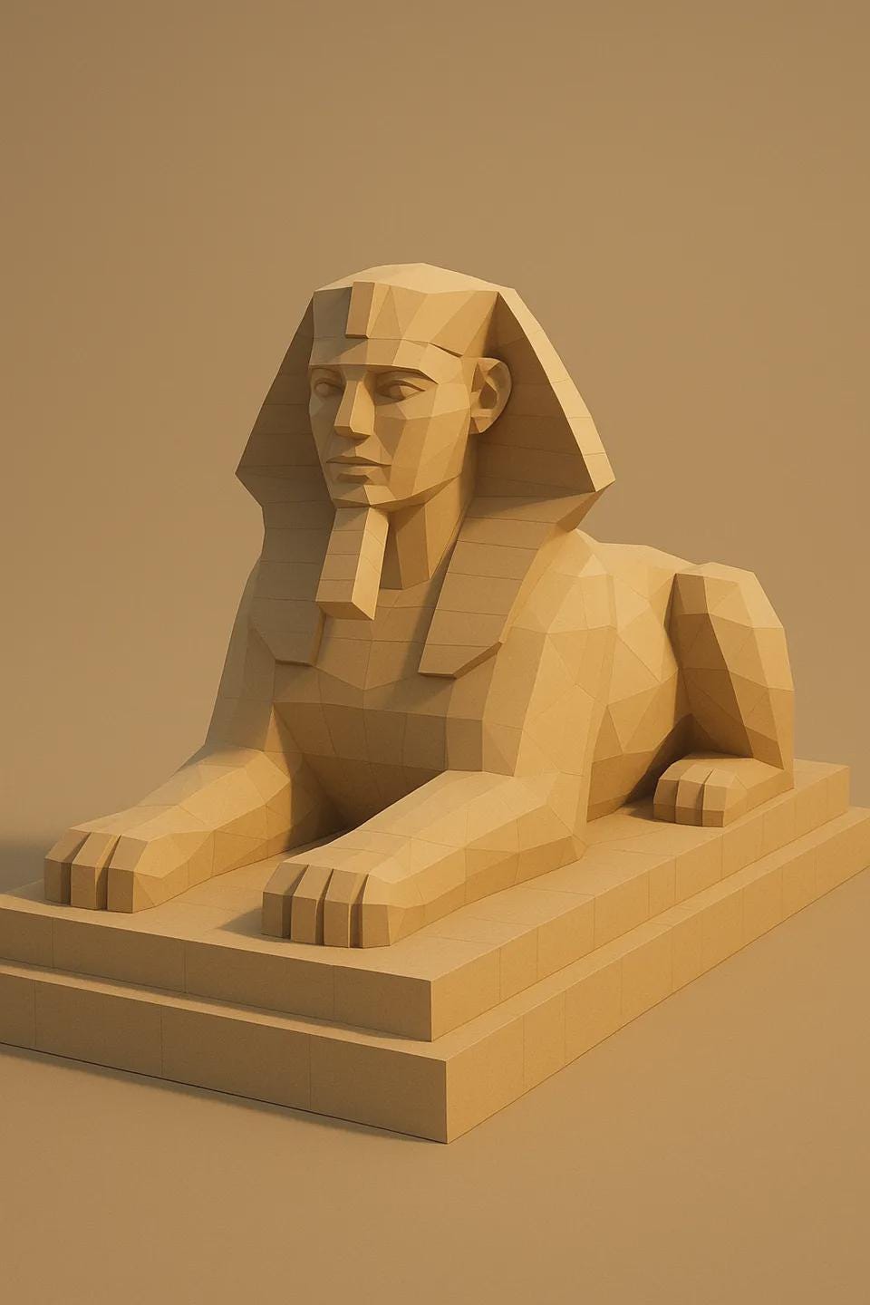 Low Poly Sphinx Sculpture