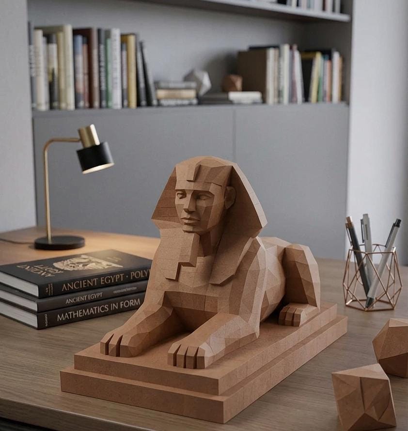 Low Poly Sphinx Sculpture