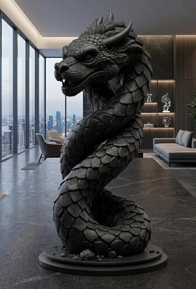 Coiled Snake Sculpture
