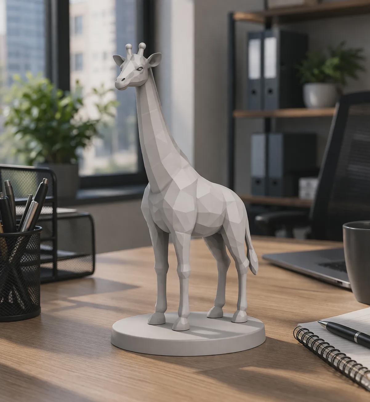 Low Poly Giraffe Sculpture