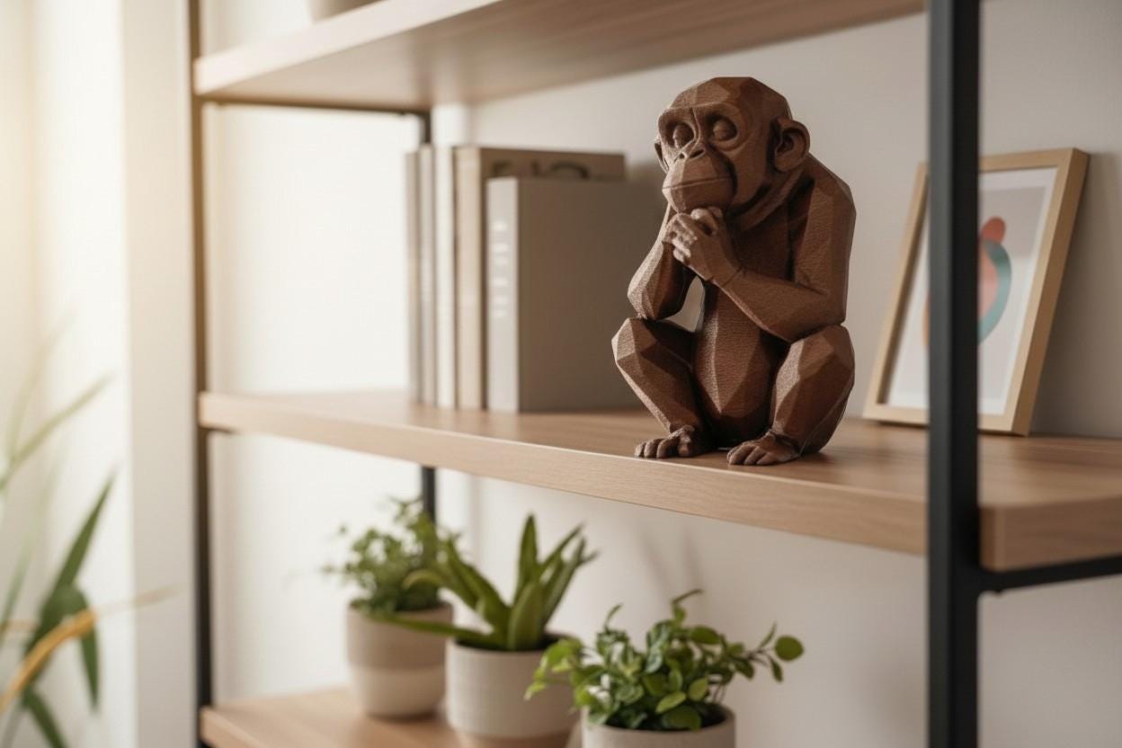 Low Poly Chimpanzee Sculpture