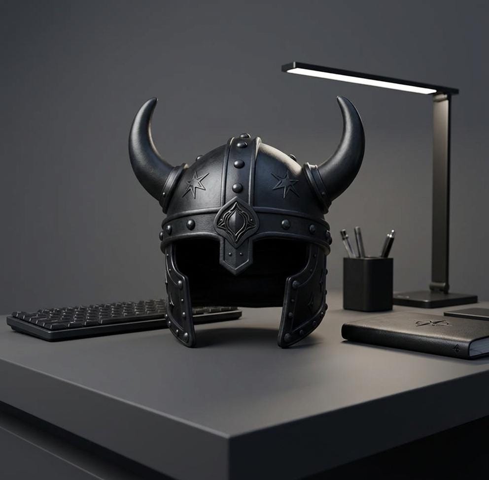 Viking Helmet Statue