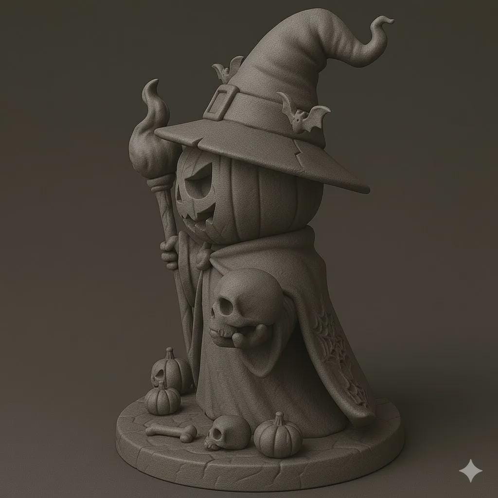 Pumpkin Warlock Statue