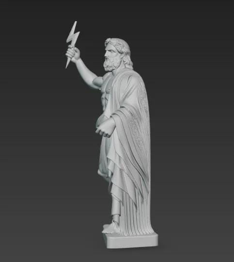 Zeus with Lightning Statue