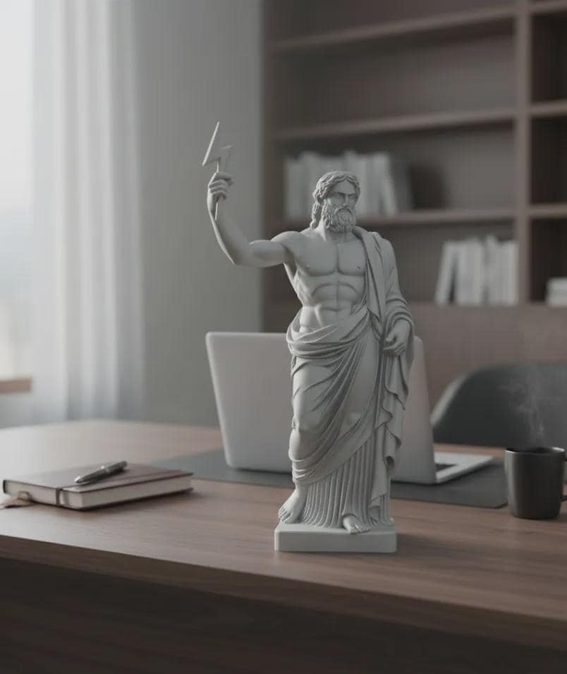Zeus with Lightning Statue