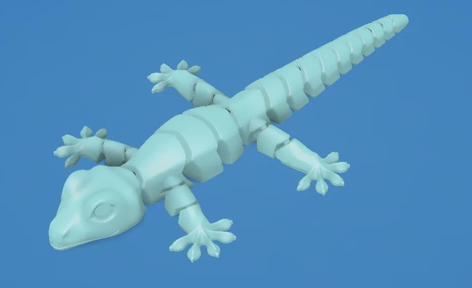 Articulated Flexi Gecko Toy Set