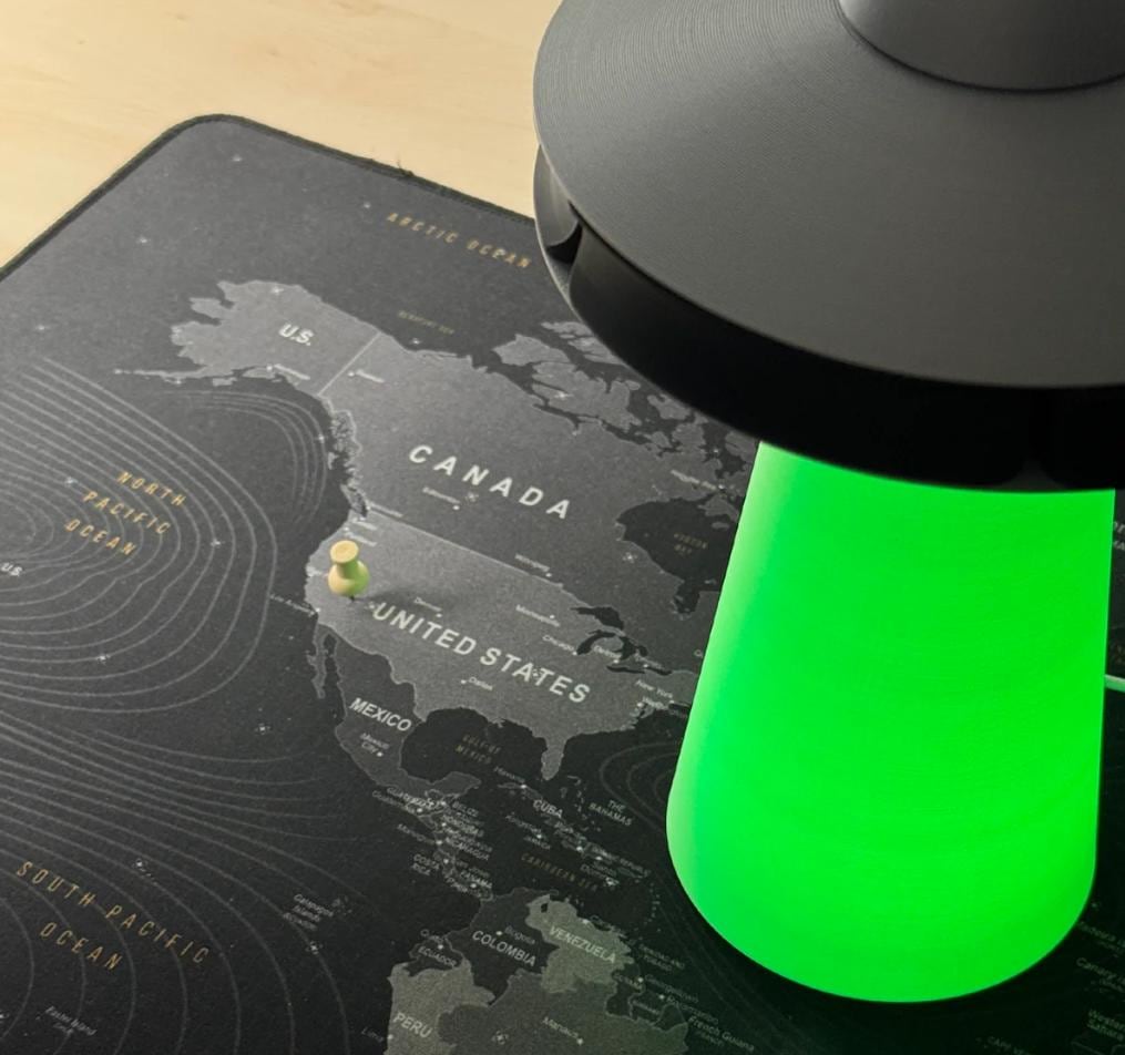 UFO Lamp with Hidden Rotating Storage
