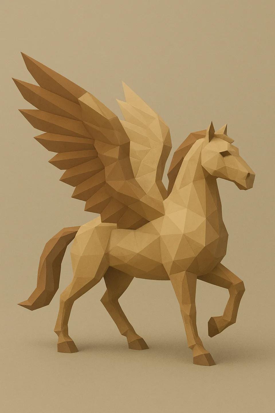 Low Poly Pegasus Sculpture