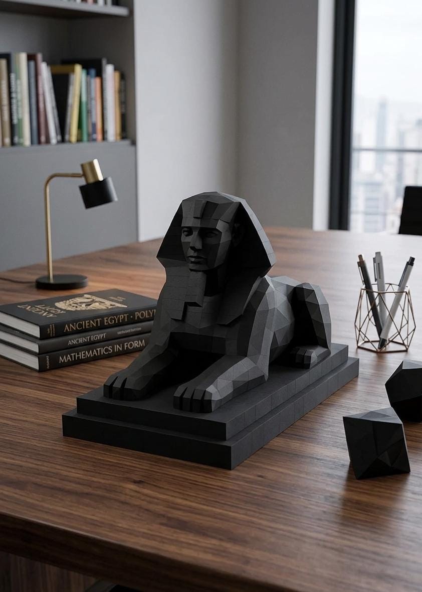Low Poly Sphinx Sculpture