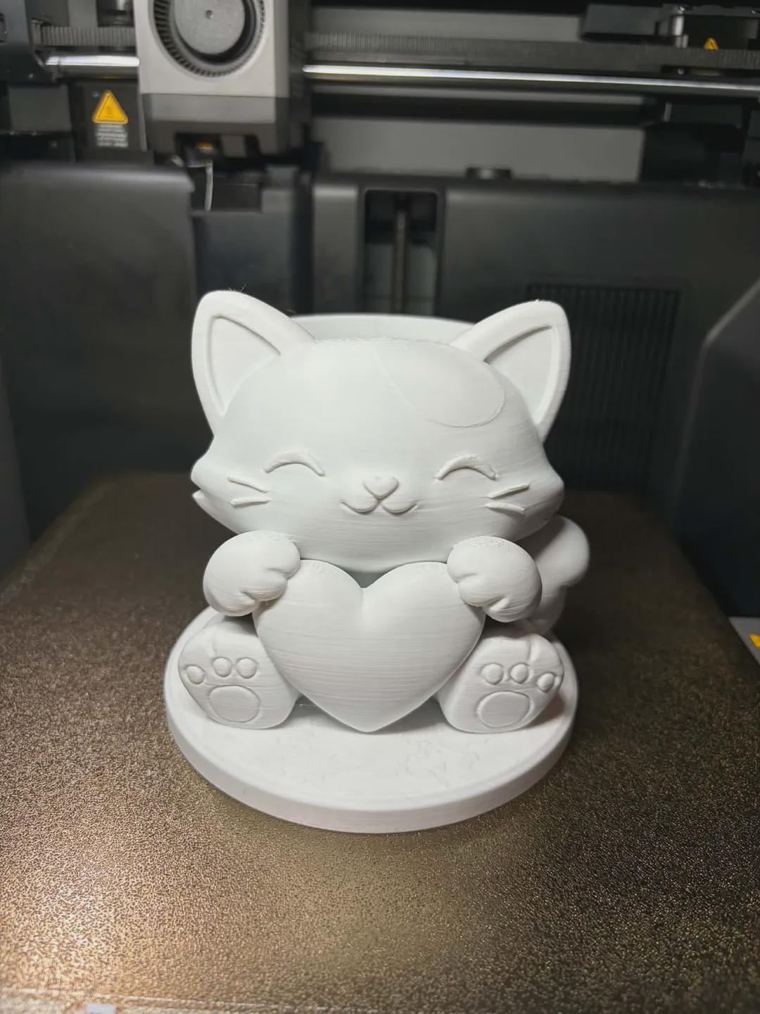 Cat Heart Pencil Holder