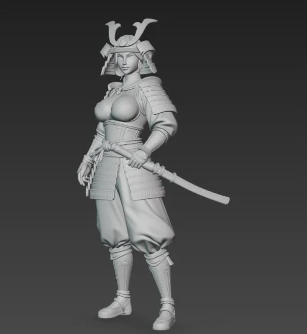 Samurai Woman Statue