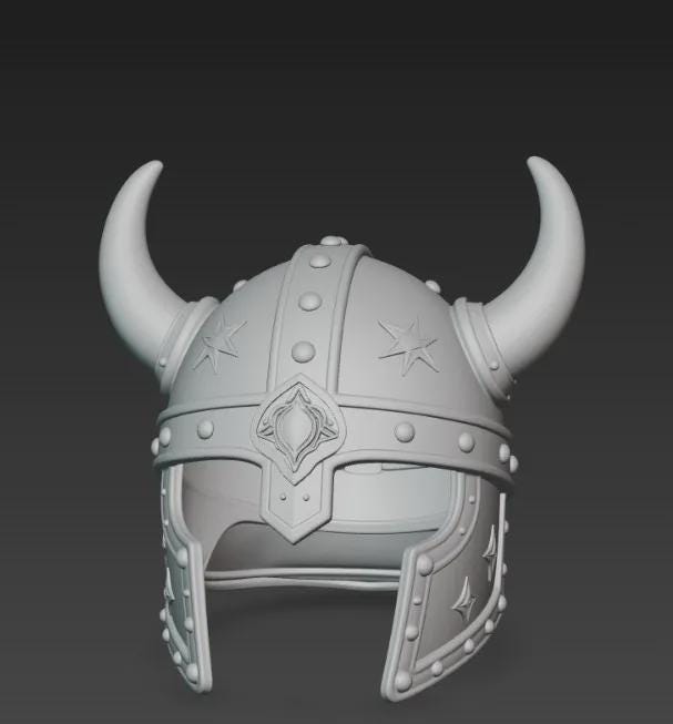 Viking Helmet Statue