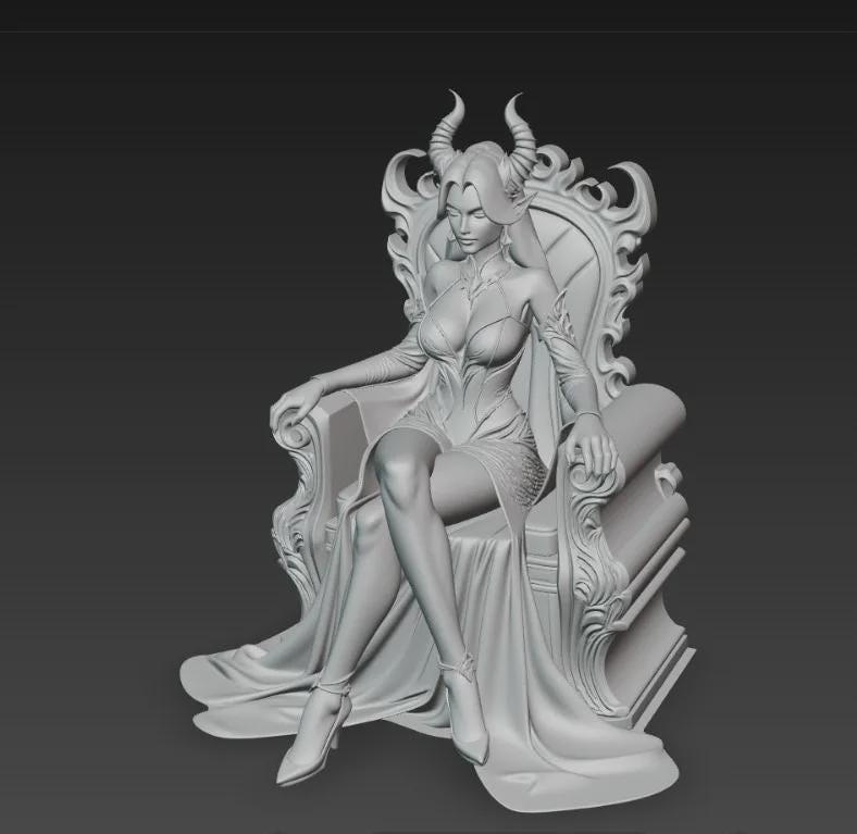 Demon Queen Throne Figurine