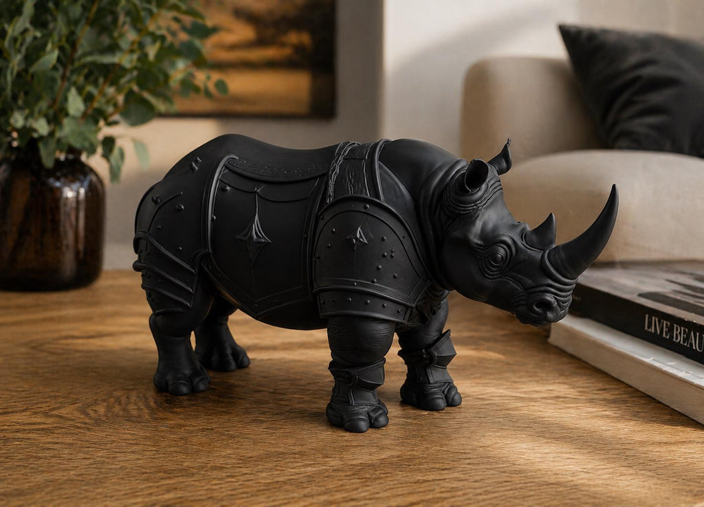 Armored Rhinoceros Statue