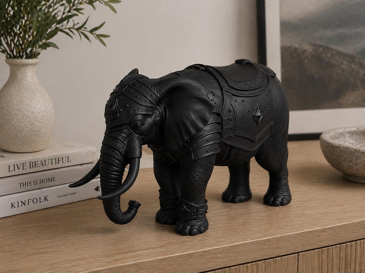 Armored Elephant Statue