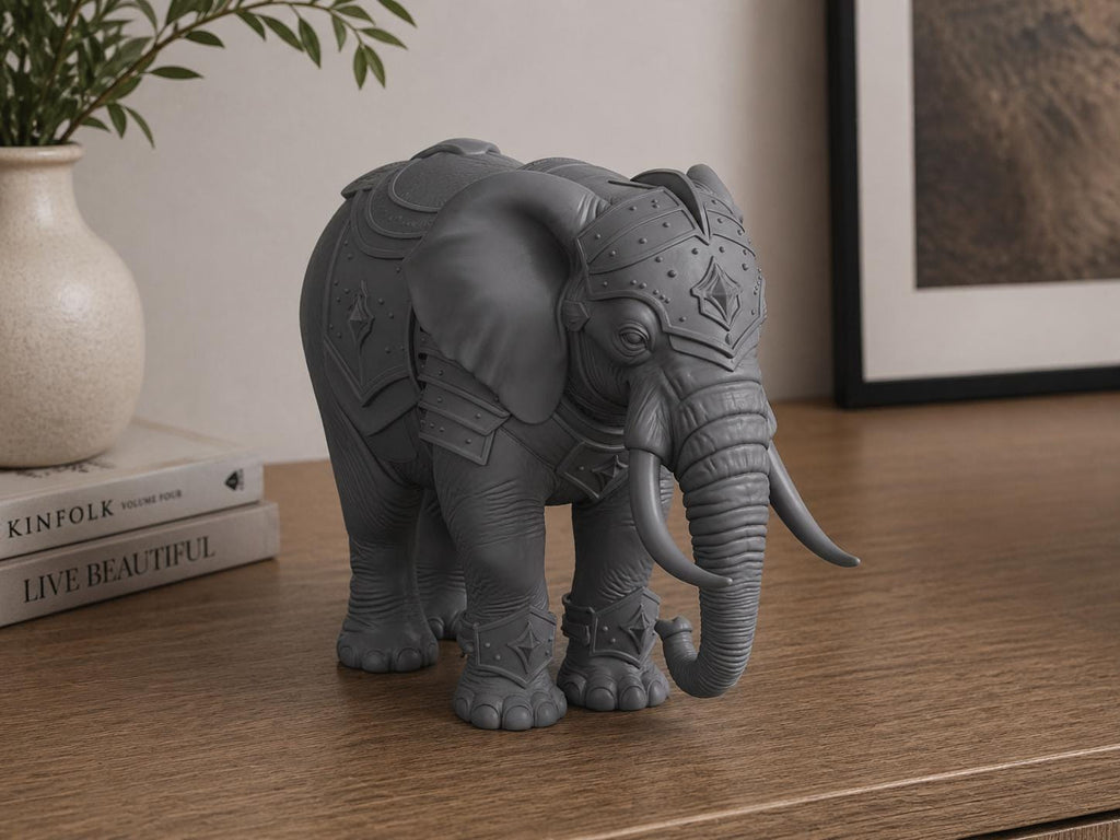 Armored Elephant Statue