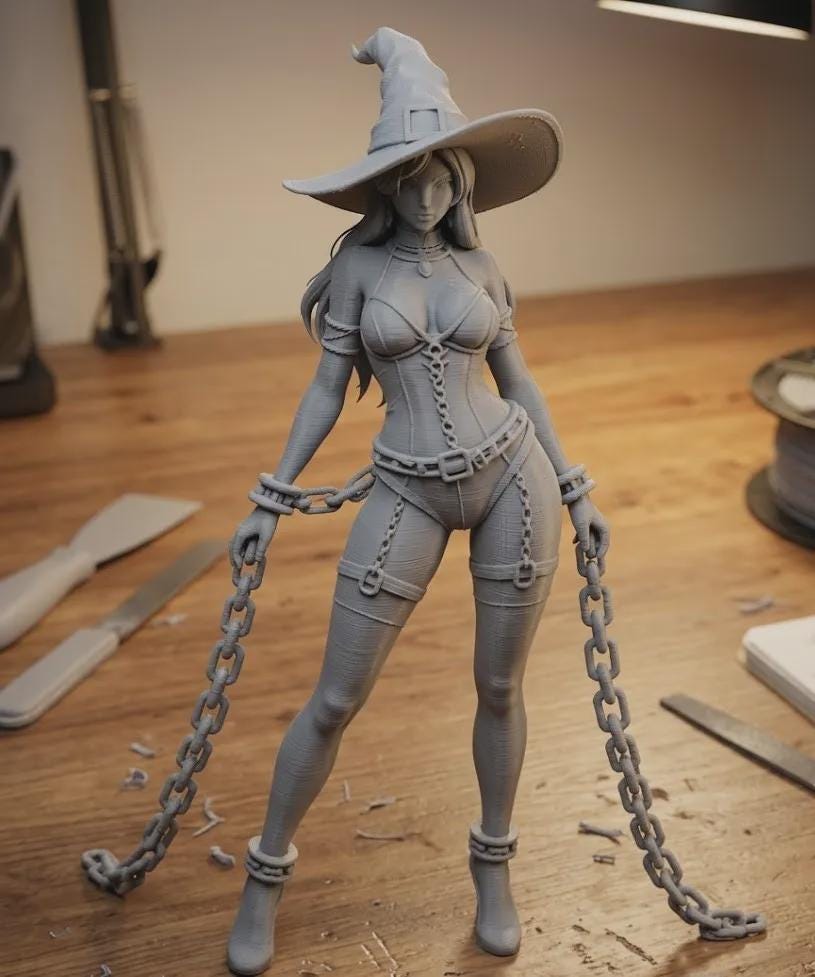 Witch in Chains Statue