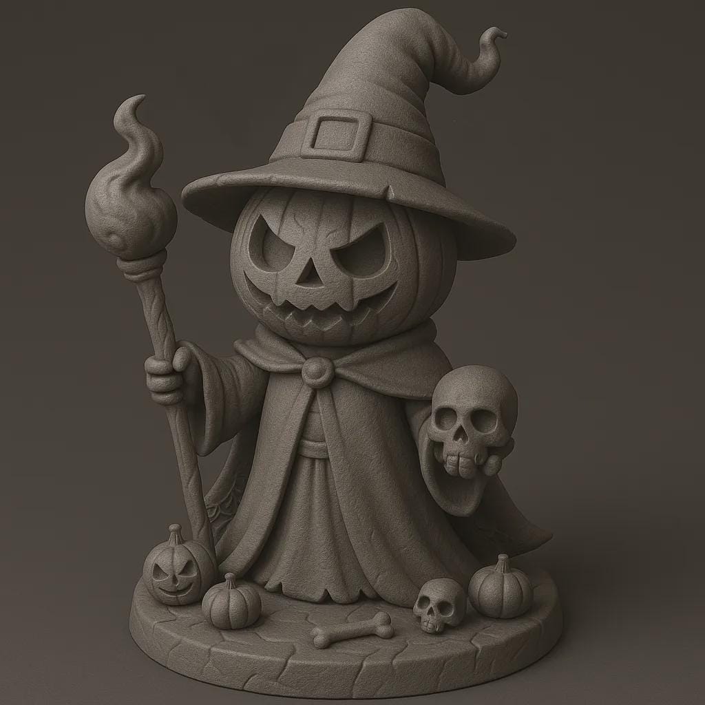 Pumpkin Warlock Statue