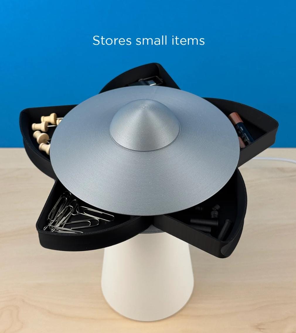 UFO Lamp with Hidden Rotating Storage