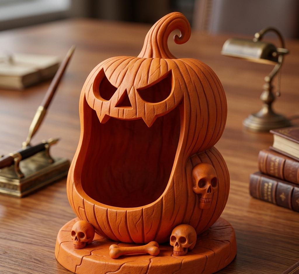 3D Printed Pumpkin Treat Keeper