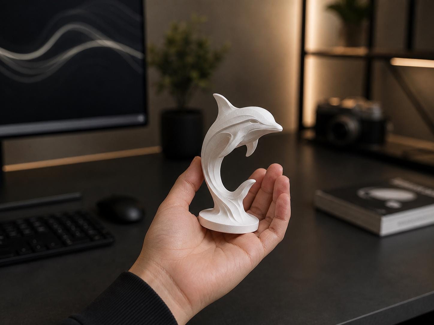 Abstract Dolphin Statue