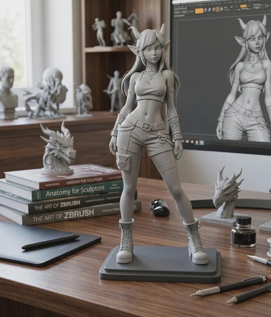 Demonic Elf Girl Figurine