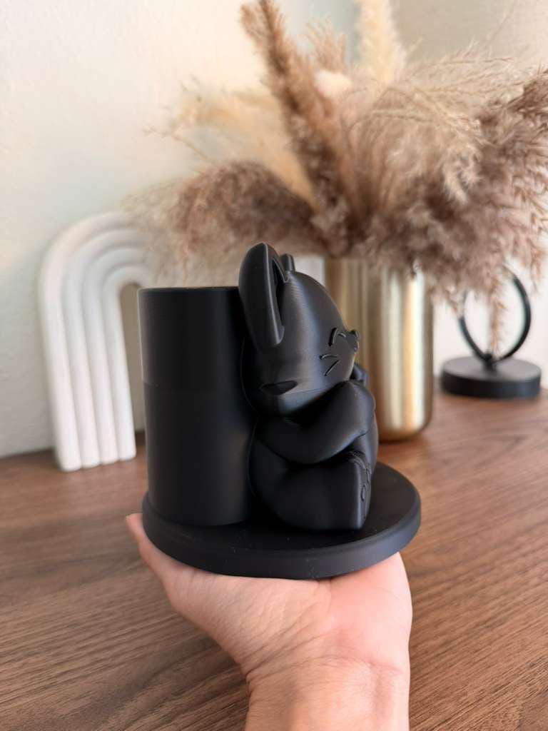 Kawaii Cat Heart Pencil Holder