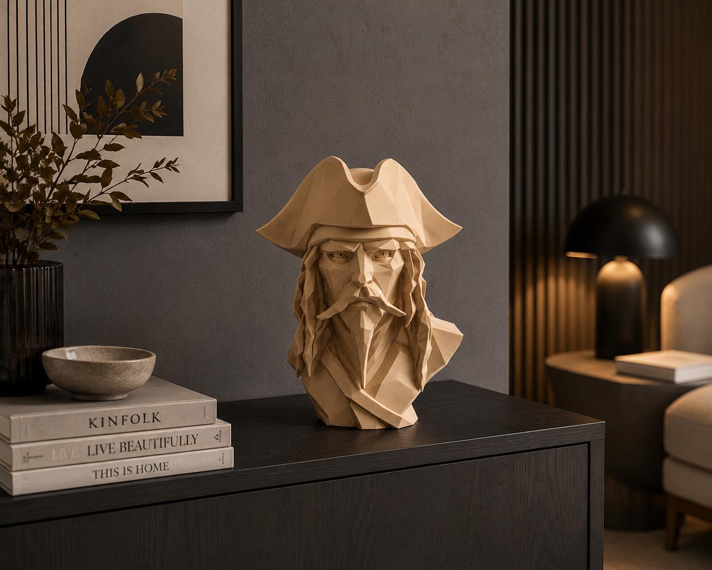 Low Poly Caribbean Pirate Bust