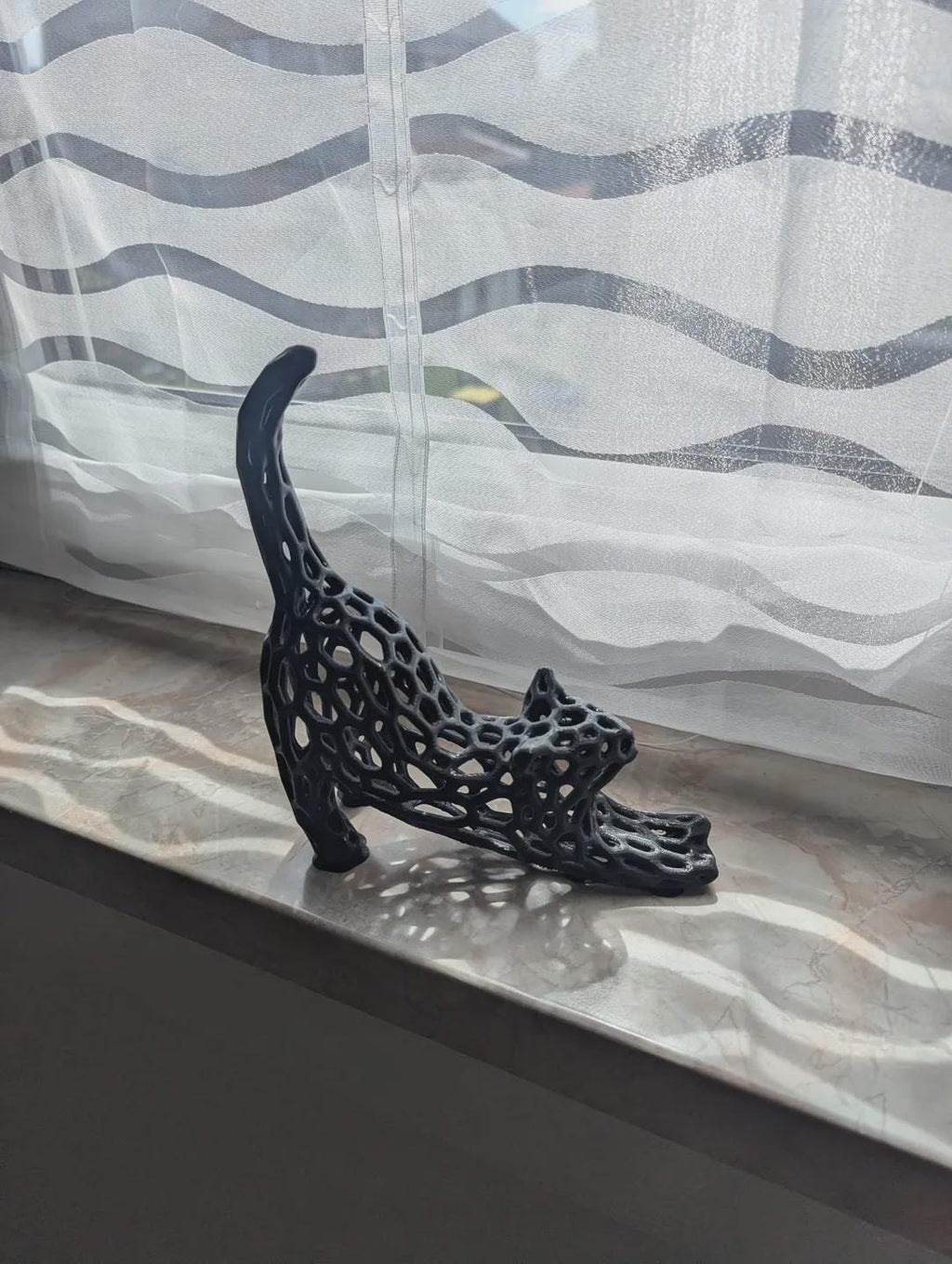 Stretching Cat Sculpture