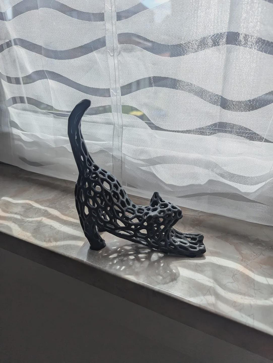 Stretching Cat Sculpture