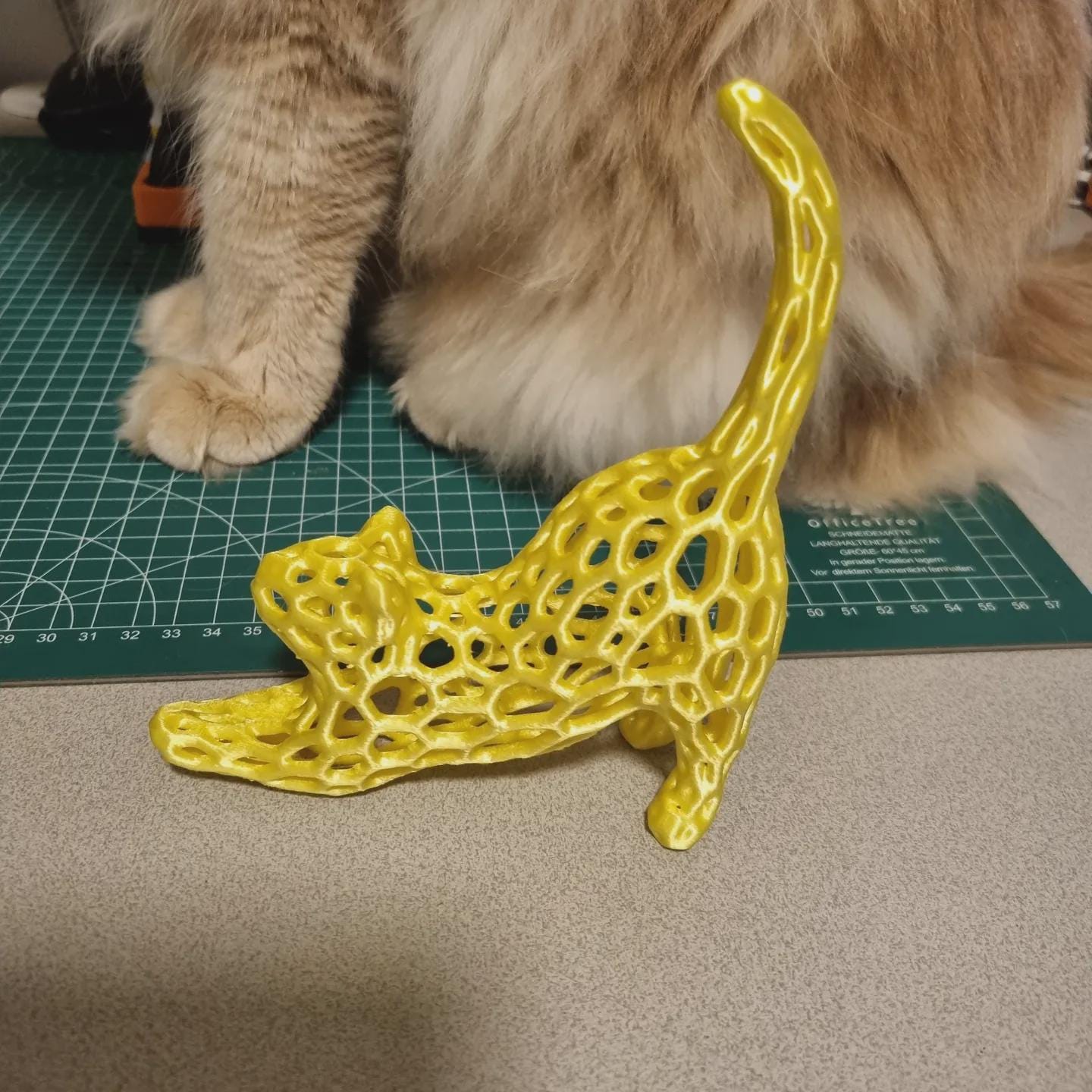 Stretching Cat Sculpture