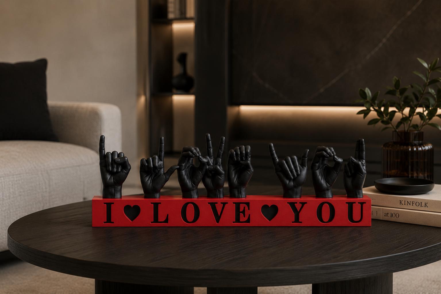 ASL I Love You Sign Sculpture