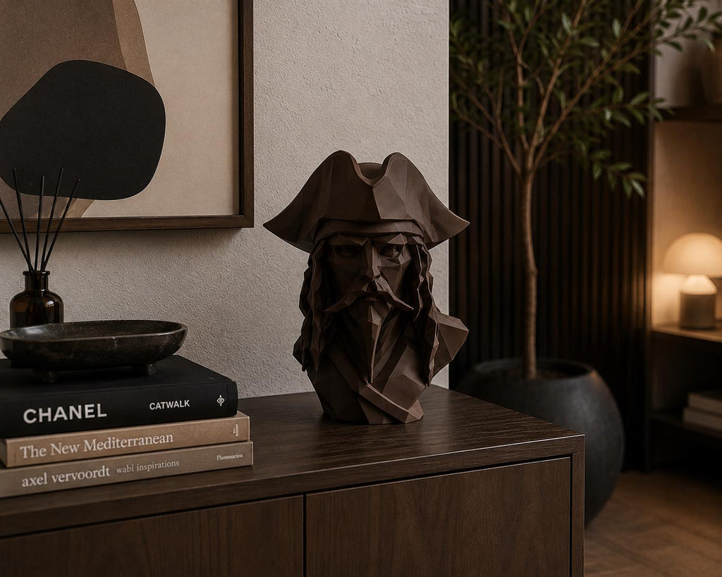 Low Poly Caribbean Pirate Bust