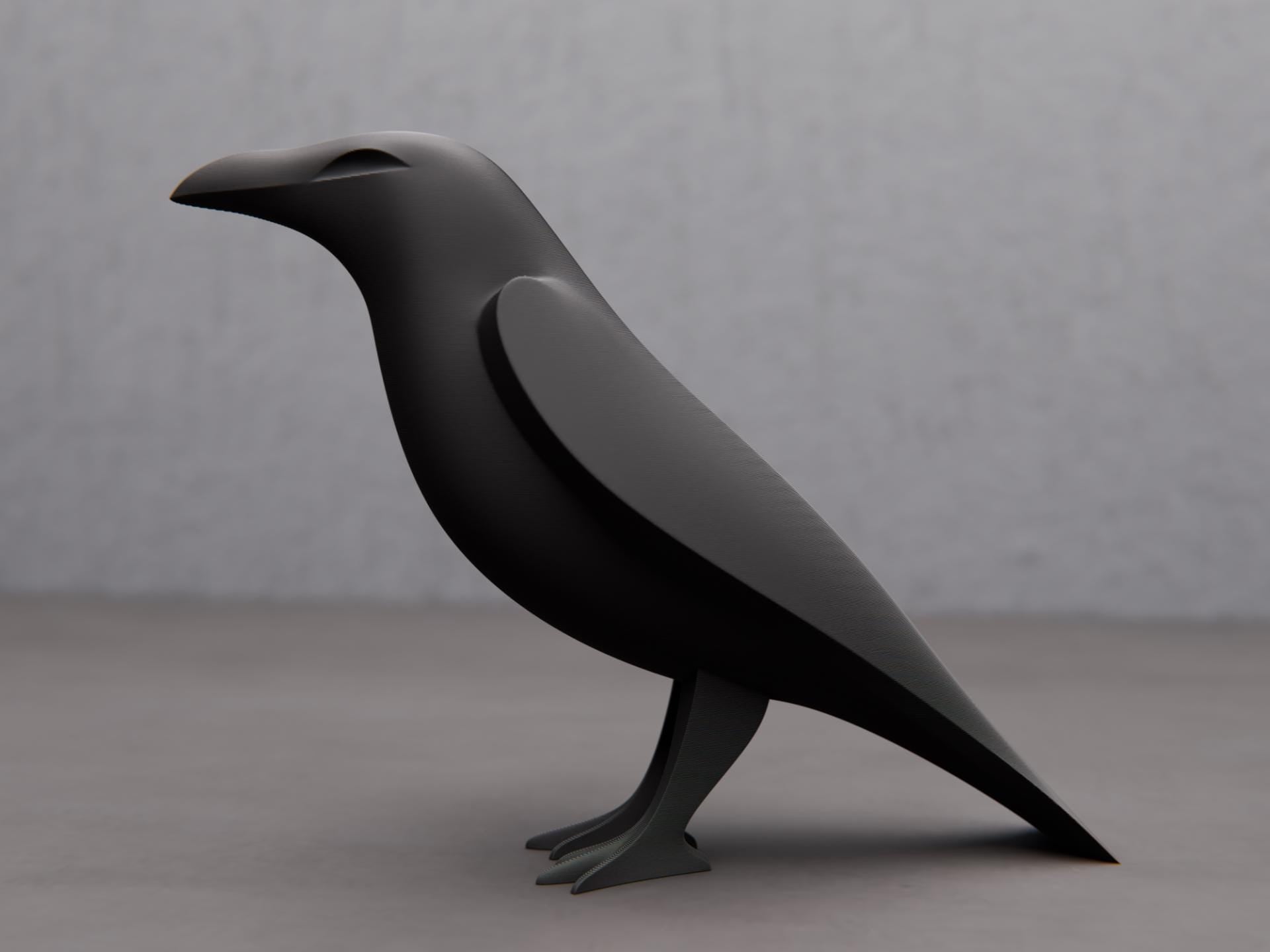 Minimalist Crow Sculpture